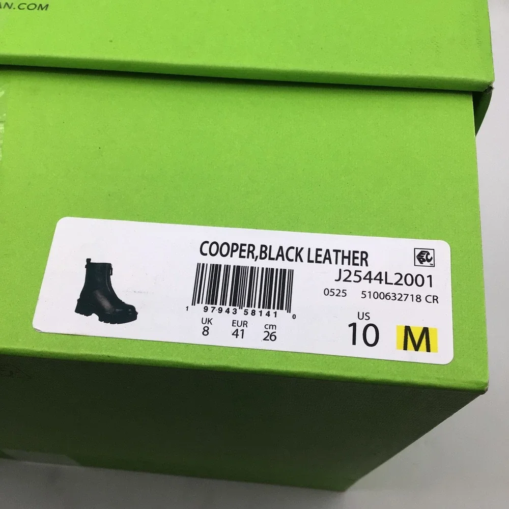 Sam Edelman Cooper Black Leather Front Zip Lug Sole Boots Womens Size 10 M NEW - Picture 7 of 7